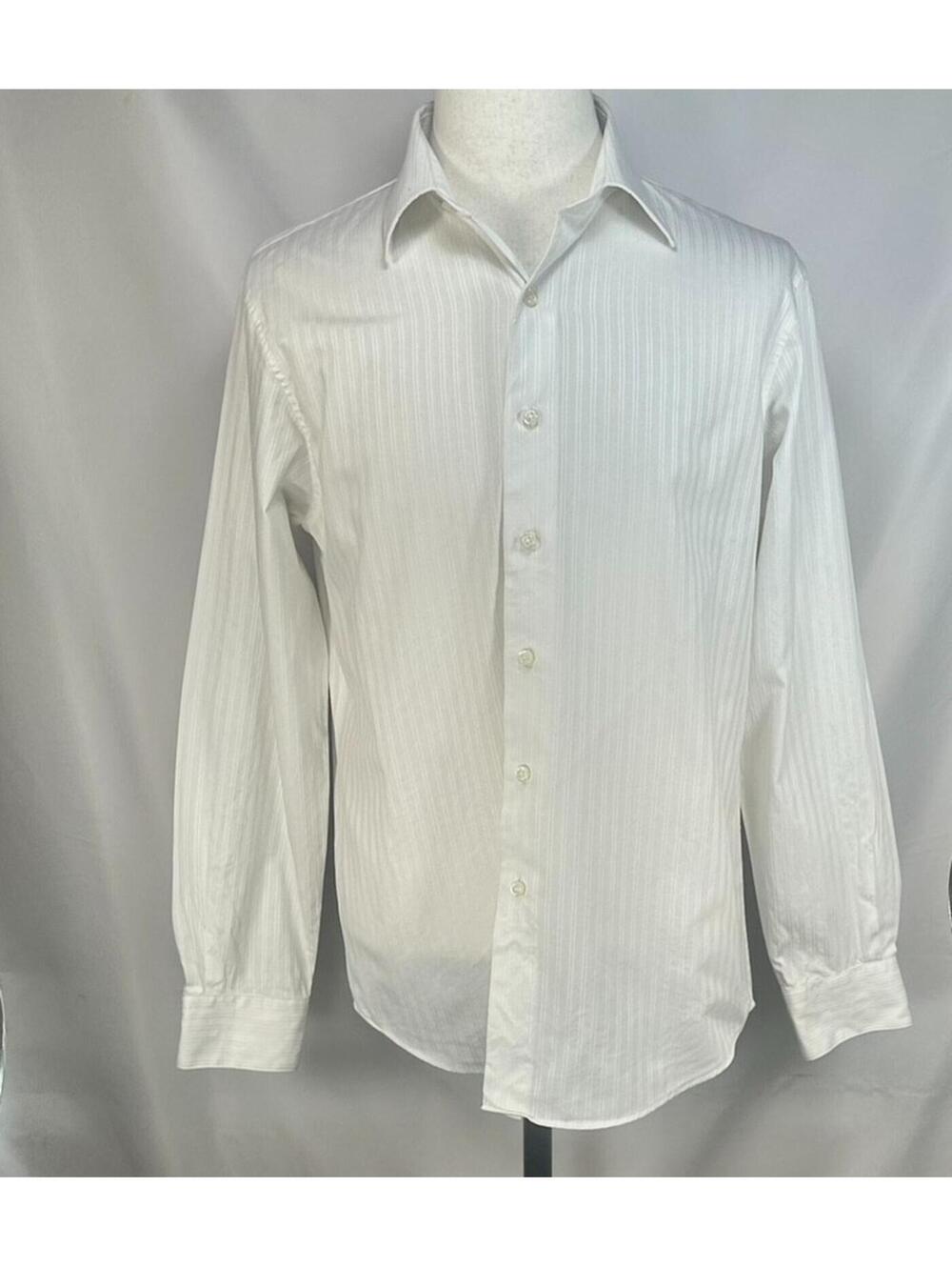 Apt 9 100% Superfine 80s Cotton Button Up Shirt White Mens M
